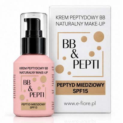 Peptydowy krem BB & PEPTI na bazie wody termalnej, peptyd miedzowy SPF15 naturalny make up 60ml