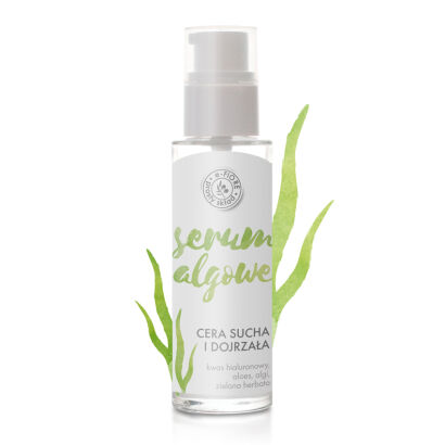 GRATIS Naturalne SERUM HIALURONOWE Przeciwzmarszczkowe z Algami i Zieloną Herbatą 30ml