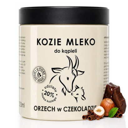Kozie mleko do kąpieli z kolagenem, pantenolem, olejkiem jojoba orzech w czekoladzie 400g