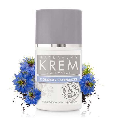 Naturalny krem do twarzy z CZARNUSZKĄ cera mieszana, tłusta, wypryski 50ml