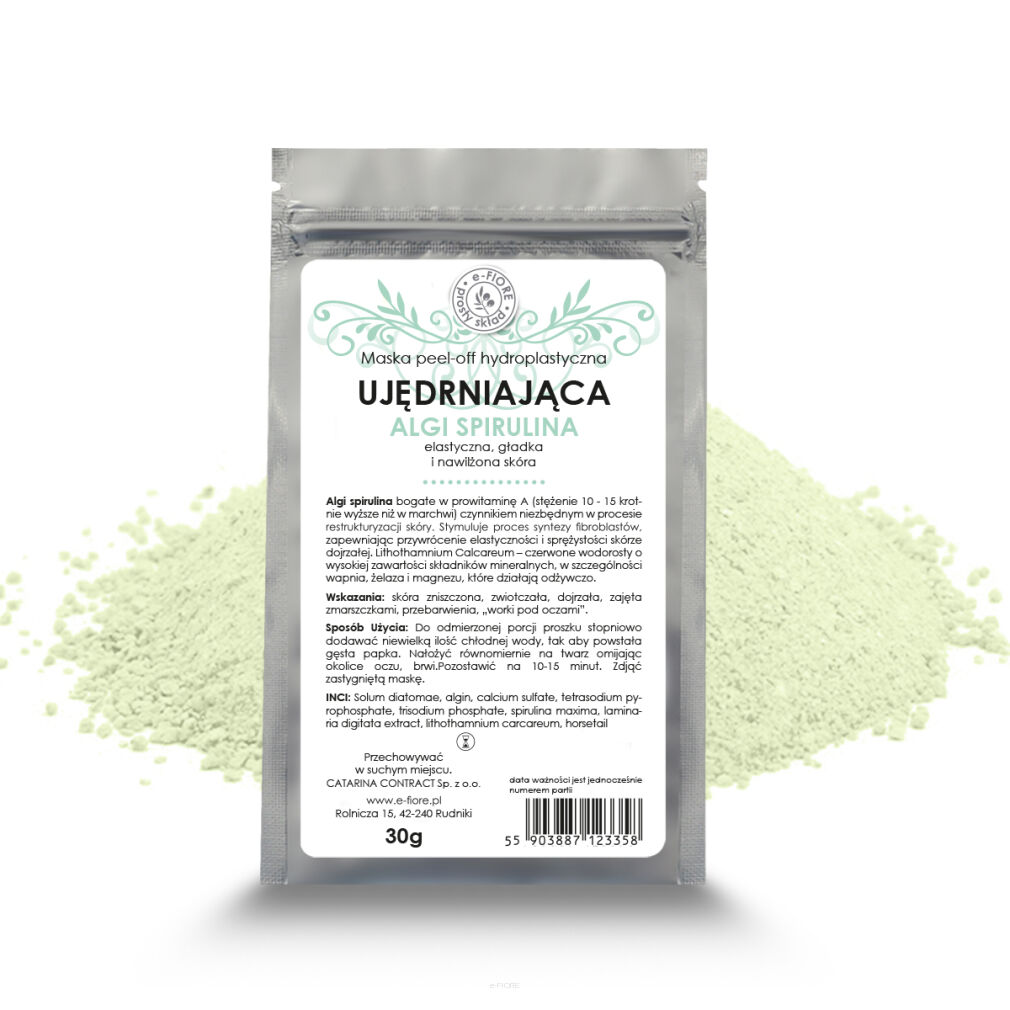 Maska Algowa Peel-Off  UJĘDRNIAJĄCA  Profesjonalna ze Spiruliną 5 ZABIEGÓW 30g