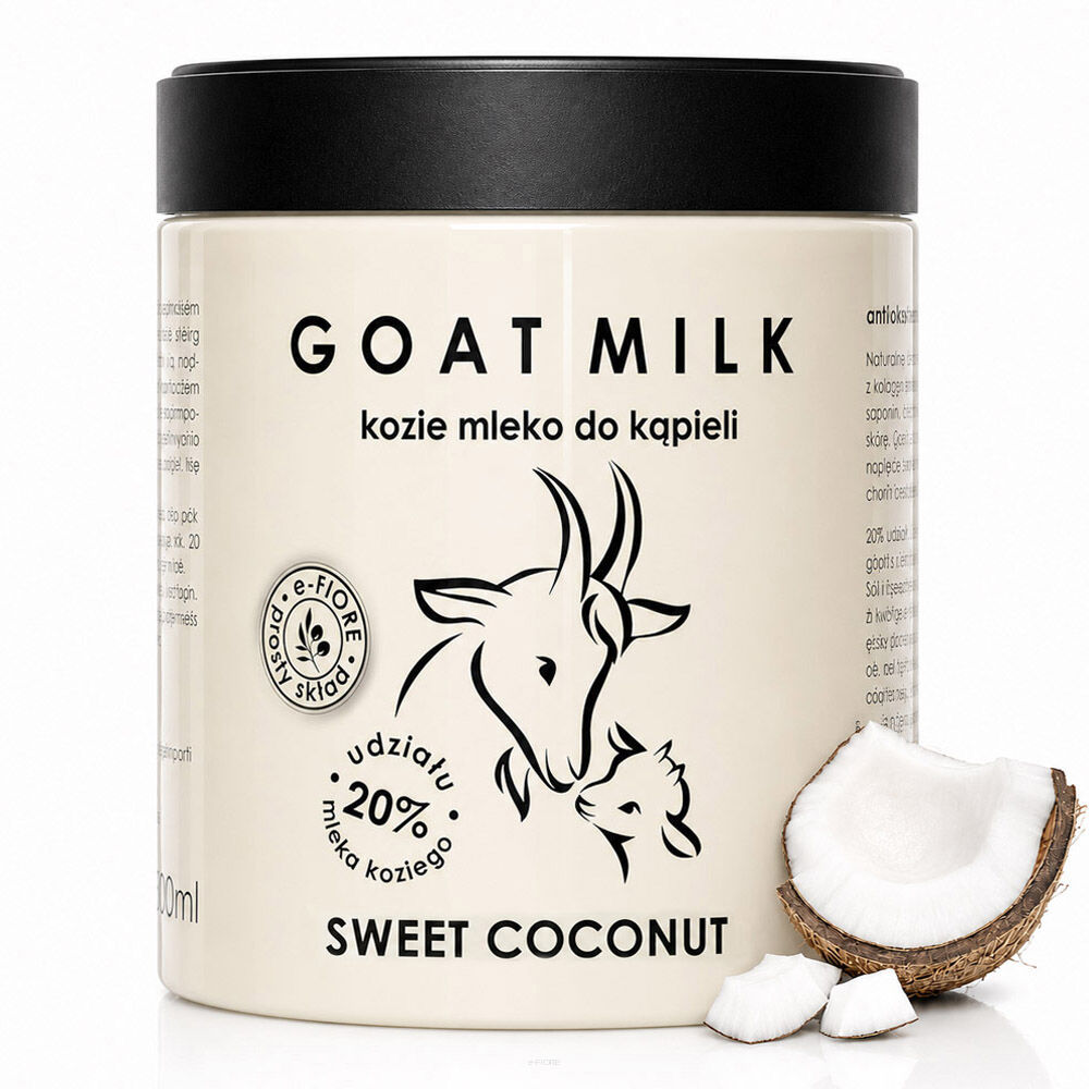 Kozie mleko do kąpieli z kolagenem, pantenolem, olejkiem jojoba SWEET COCONUT 400g