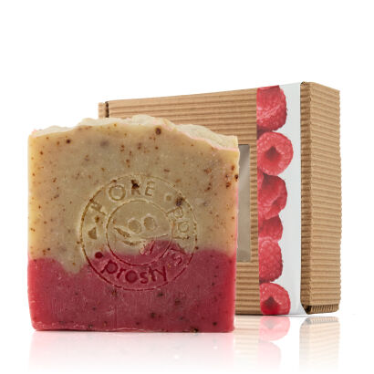 Naturalne mydło MALINOWE z mleczkiem owsianym i olejkiem z malin 100g