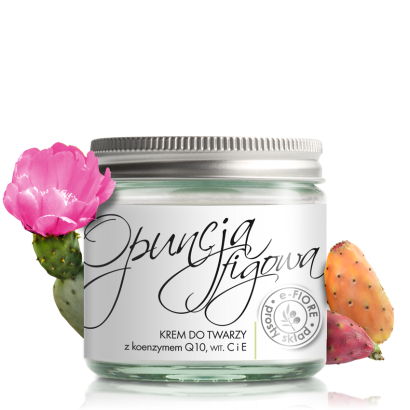 Naturalny krem odmładzający do twarzy z OPUNCJĄ FIGOWĄ, koenzymem Q10 60ml